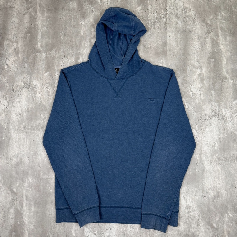 Oakley Hoodie Mens Medium Blue Long Sleeve Tech Software Thermal Knit Sweatshirt